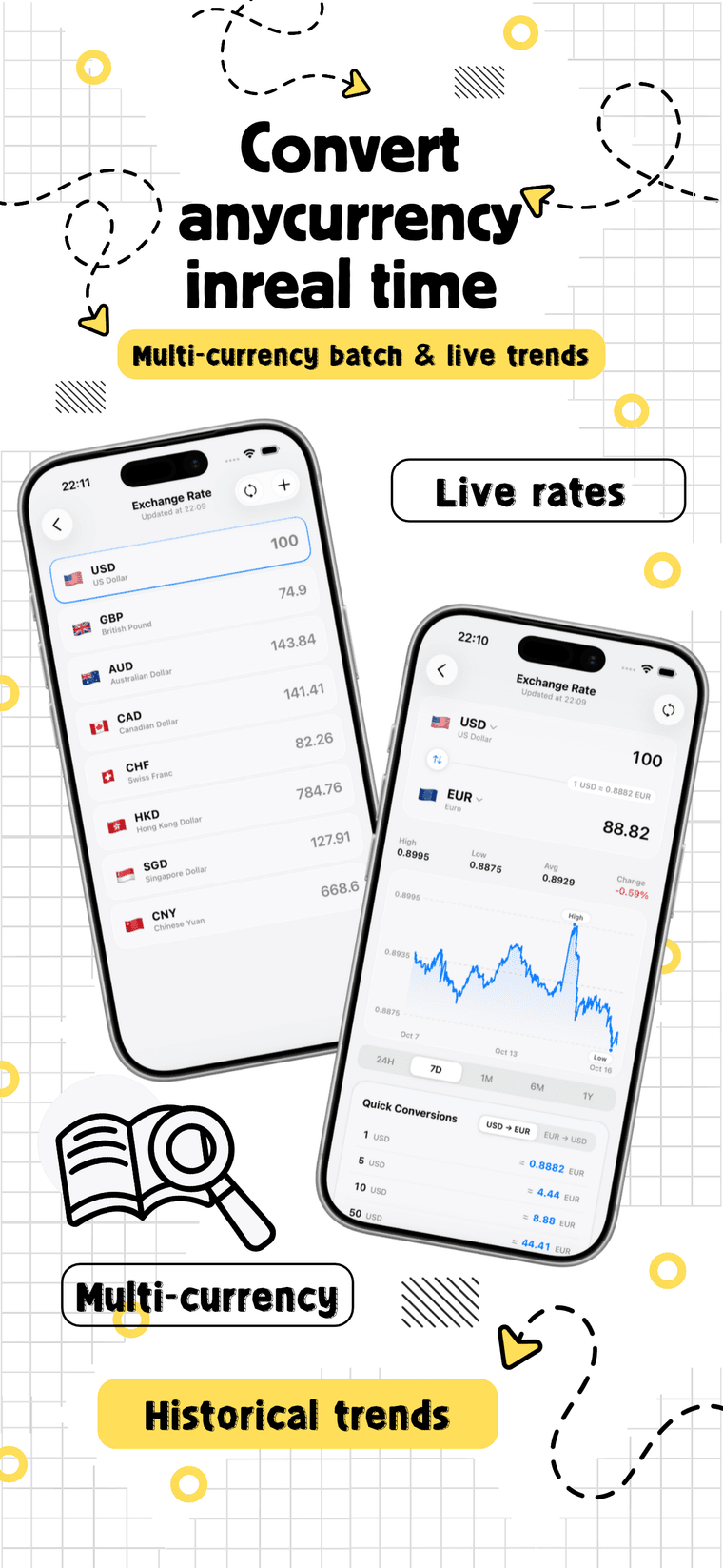 Live exchange rates