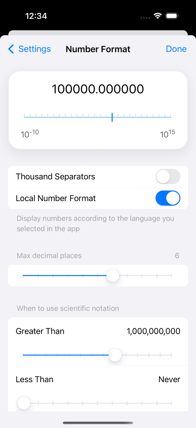 Number format